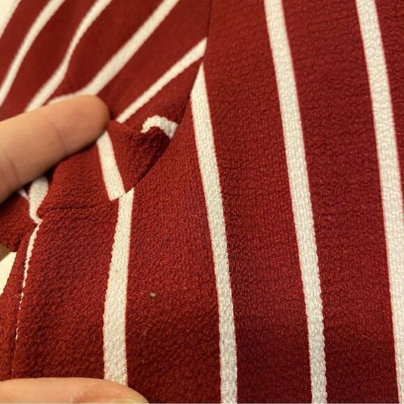 Poppies and Roses red Short Sleeve Maxi Stripe Walk-Through Romper -Girls 14 - Picture 5 of 11